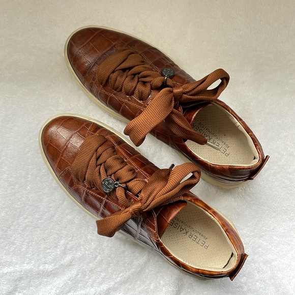 Peter Kaiser Shoes - COPY - PETER KAISER, Made in Germany, Cognac Croco Embossed Sneaker, Size 7